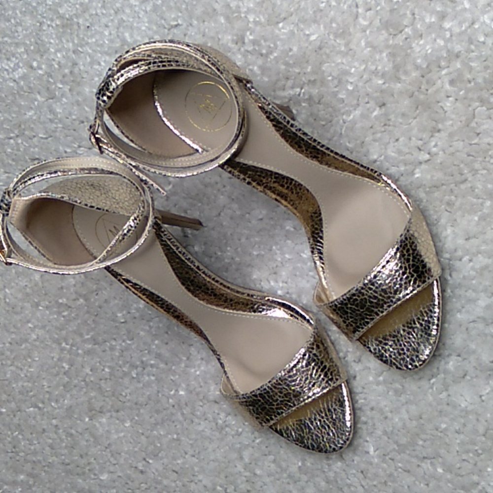 MISGUIDED  double strap crackeled print heels size 9.5 - Picture 13 of 16
